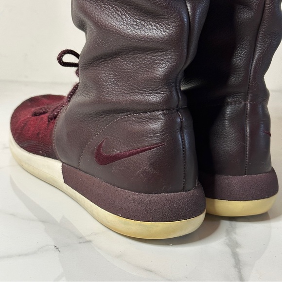 Nike Two Hi Fly Knit Sneaker Boot 8.5 Deep Burgundy - Picture 5 of 8